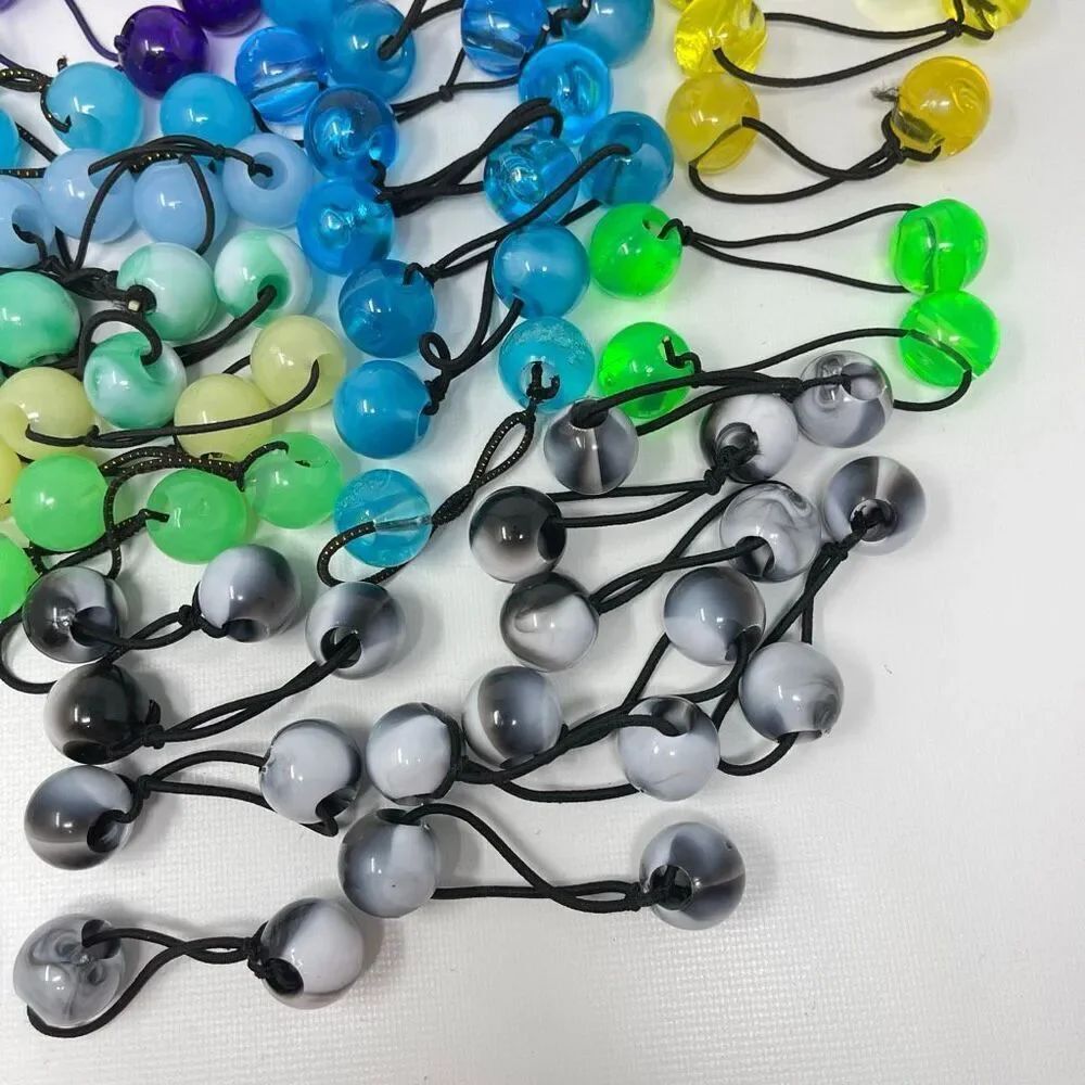 Twin Bead Hair Knocker Pony Tail Holders Bubbles Balls Tie Backs Lot of 76 Sets - Picture 4 of 5
